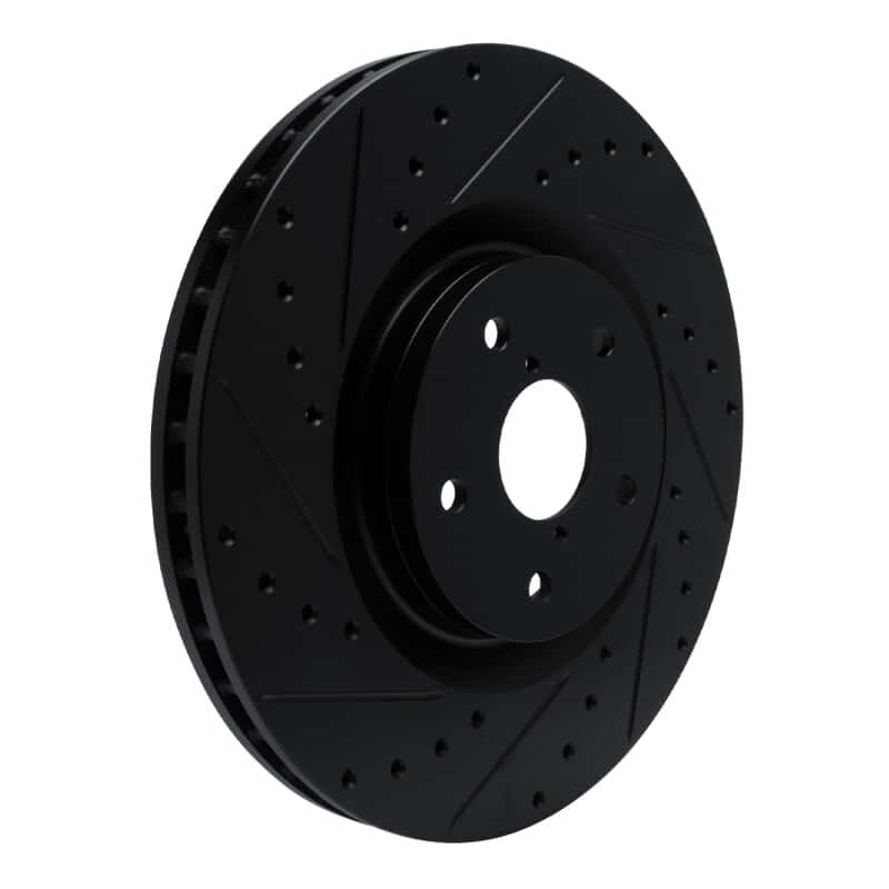 R1 Concepts — R1 -23 Subaru Ascent Front Left Drilled & Slotted Black Brake Rotor
R1 Brake Rotor Drill - view 2