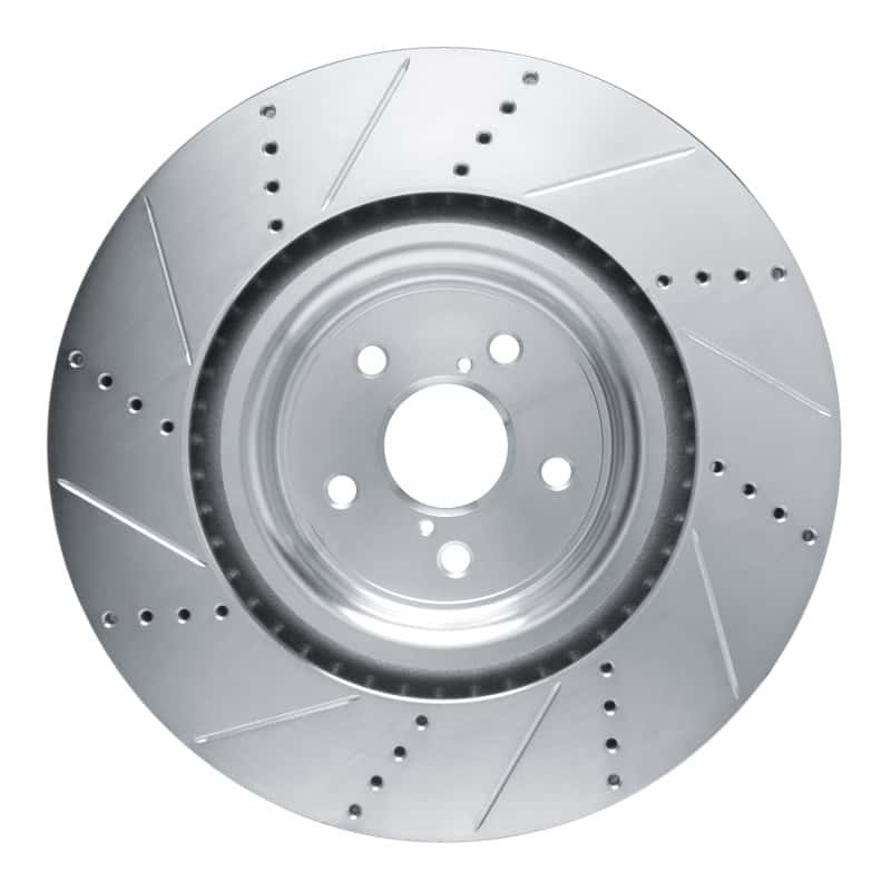 R1 Concepts — R1 15-22 Lexus RC F Right Front Drilled & Slotted Silver Brake Rotor
R1 Brake Rotor Drill - view 5
