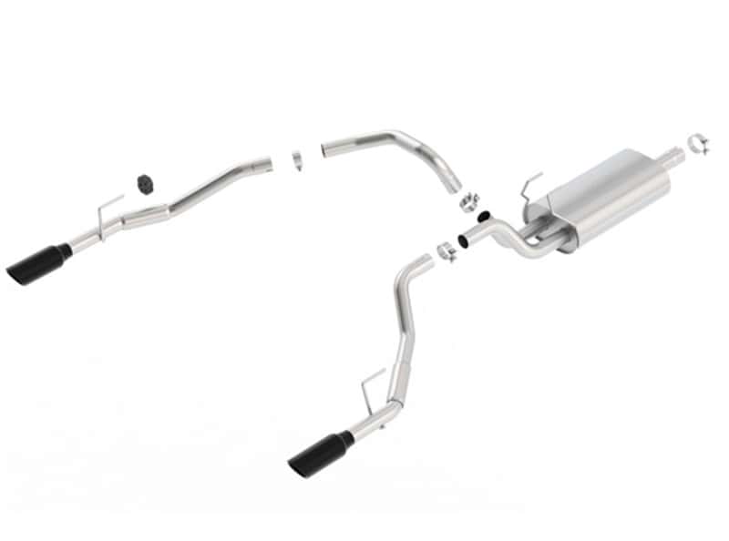 Borla — Borla 09-17 Ram 1500 5.7L V8 5in Single Tip Black Chrome Cat-Back Touring Exhaust Through Bumper
Cat-Back System - view 1