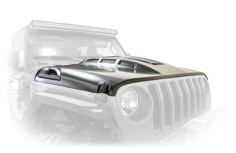 DV8 Offroad — DV8 Offroad 18+ Jeep JL Heat Dispersion Hood - Primer Black
Hood - view 3