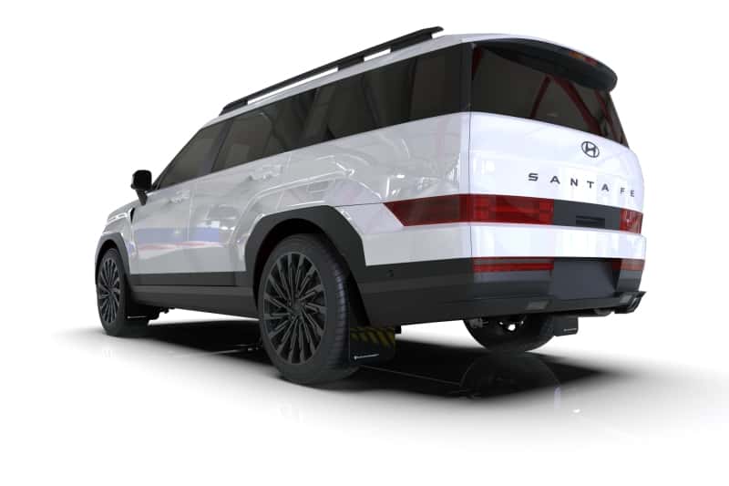 Rally Armor — Rally Armor 24-26 Hyundai Santa Fe Black Mud Flap w/White Logo
Mud Flap - view 3