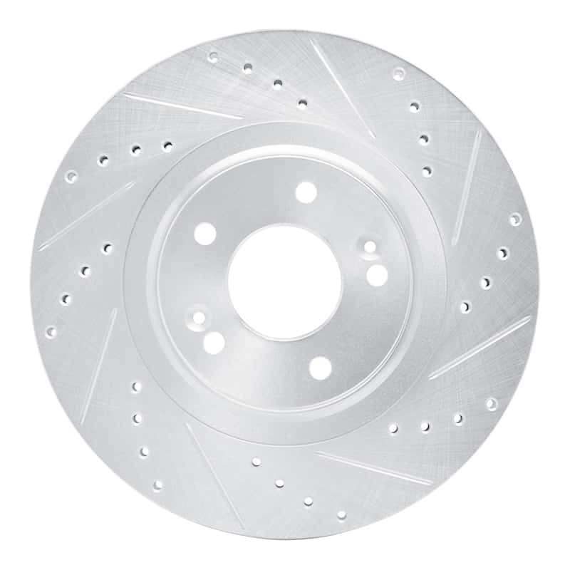 R1 Concepts — R1 13-20 Hyundai SANTA FE Front Right Drilled & Slotted Silver Brake Rotor
R1 Brake Rotor Drill - view 1
