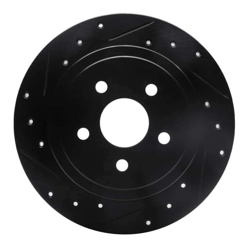 R1 Concepts — R1 88-95 Chrysler New Yorker Rear Left Drilled & Slotted Black Brake Rotor
R1 Brake Rotor Drill - view 1