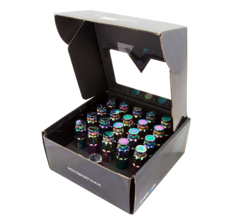 NRG — NRG 700 Series M12 X 1.25 Steel Lug Nut w/Dust Cap Cover Set 21 Pc w/Locks & Lock Socket - Neochrome - view 1