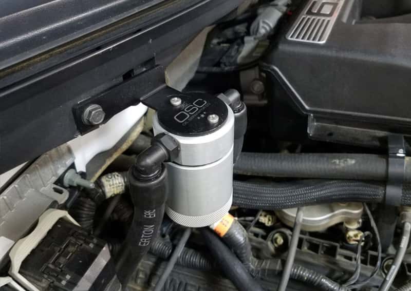 J&L — J&L 11-14 Ford F-150/Ford F-150 Raptor 6.2L Passenger Side Oil Separator 3.0 - Clear Anodized
Oil Separator - view 2