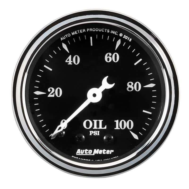 AutoMeter — Auto Meter Gauge Oil Press 2 1/16in 100psi Mech Old Tyme Black
2" OIL PRESS, 0-100 - view 2