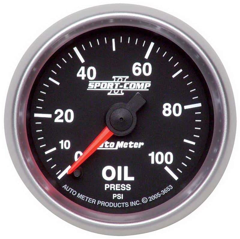 AutoMeter — Autometer Sport-Comp II 52mm 0-100 PSI Electronic Oil Pressure Gauge
2-1/16in OIL PRESS - view 2