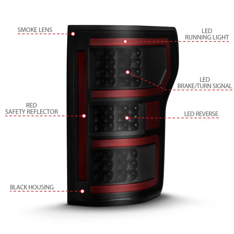 ANZO — ANZO 18-19 Ford F-150 LED Taillight Black Housing Clear Lens Red Light Bar W/Sequential
Tail Light Set
TailLightSet - view 4
