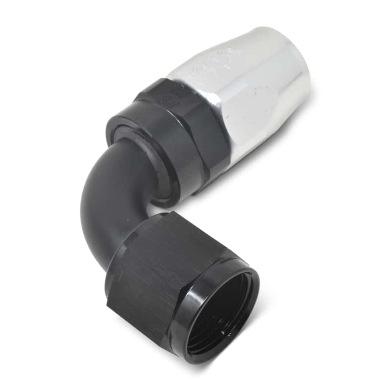 Russell — Russell Performance -10 AN Black/Silver 90 Degree Full Flow Hose End
Hose Fitting - view 6
