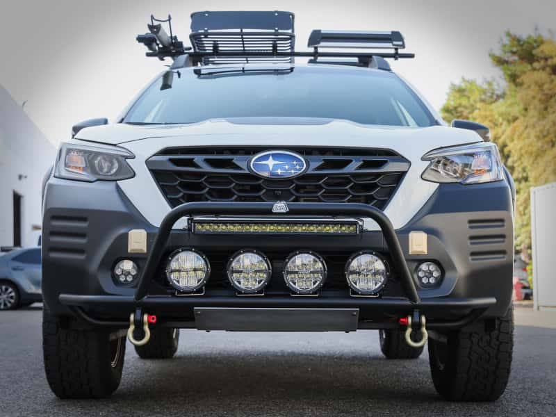 aFe — aFe POWER 10-14 Subaru Outback H4 2.5L / H6 3.6L Terra Guard Bumper Front - Black
Bumper Guard - view 4