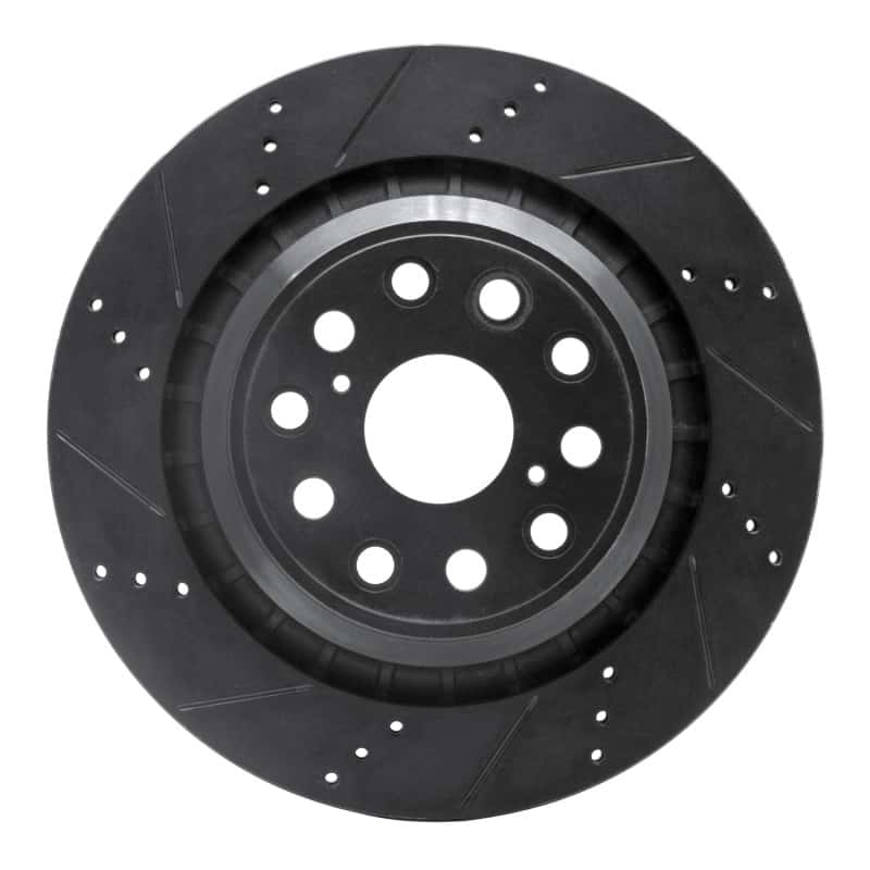 R1 Concepts — R1 07-17 Lexus LS460 Left Rear Drilled & Slotted Black Brake Rotor
R1 Brake Rotor Drill - view 1