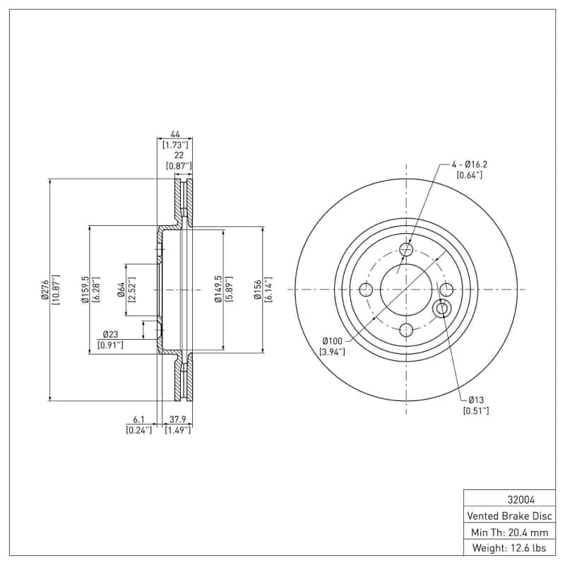 DFC — DFC 02-08 Mini Cooper (Excl Clubman) Front Brake Rotor
DFC Brake Rotor - view 6