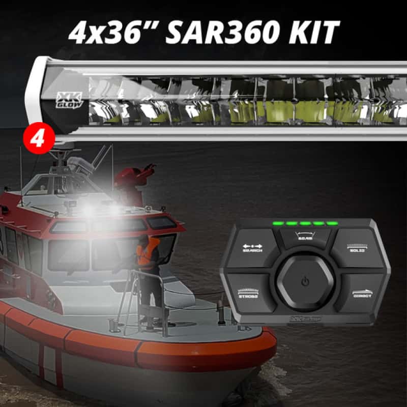 XKGLOW — XK Glow SAR360 Light Bar Kit Emergency Search and Rescue Light System White (4) 36In - view 1
