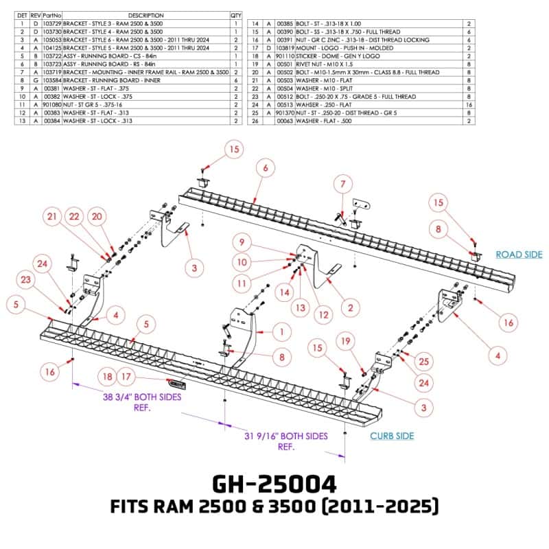 GEN-Y Hitch — Gen-Y 11-24 RAM 2500/3500 Crew Cab Running Boards
Running Board - view 2