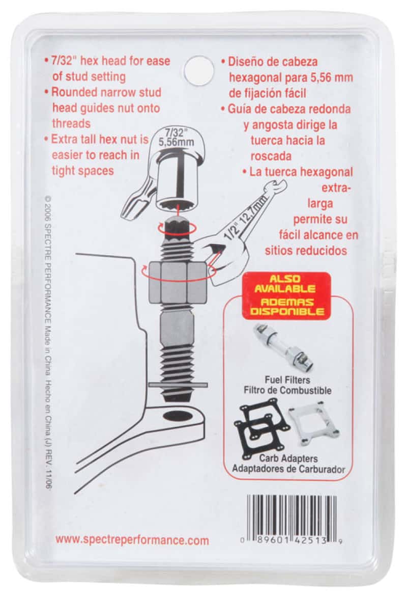Spectre — Spectre Carburetor Stud Kit w/Hardware 1-1/2in. - view 4