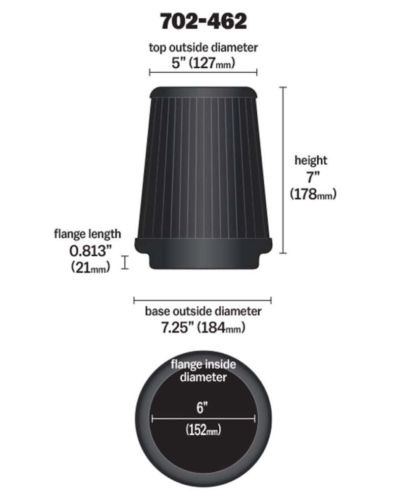 Airaid — Airaid Universal Air Filter - Cone 6 x 7-1/4 x 5 x 7 - view 4