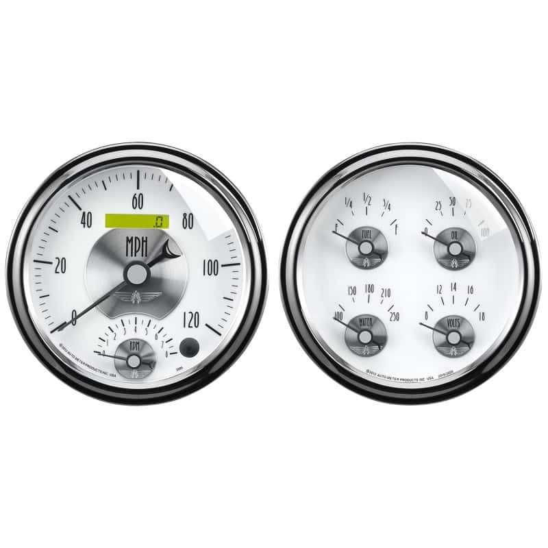 AutoMeter — Autometer Prestige Series Pearl 5in Gauge Box Kit - Tachometer/Speedometer Combo / Oil Pressure
5" QUAD & TACH/SPEED - view 2