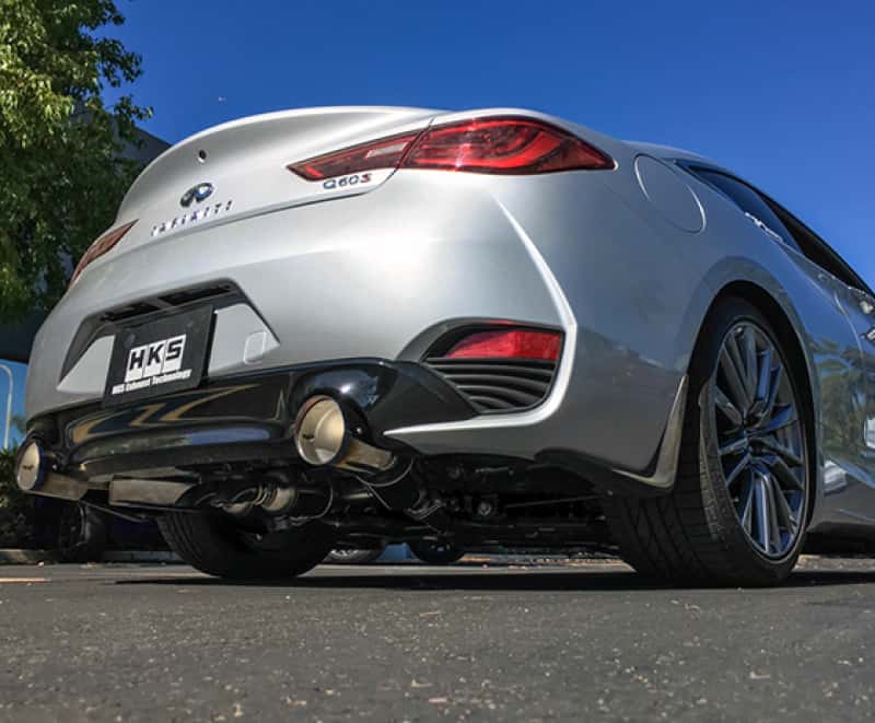 HKS — HKS 2017 Infiniti Q60 (RWD) Dual Hi-Power Titanium Tip Catback Exhaust - view 1
