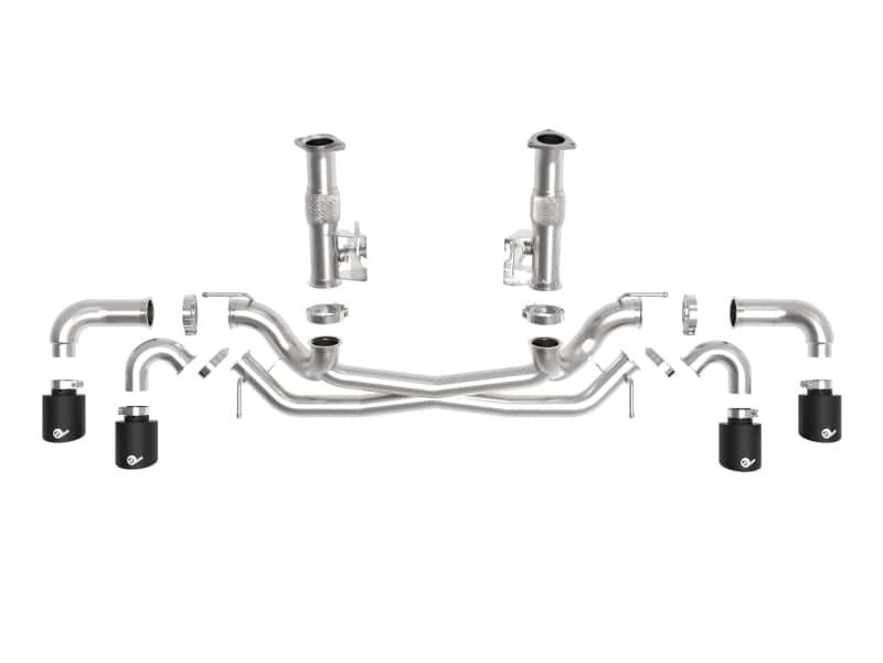 aFe — aFe MACH Force-Xp 3in to 2-1/2in 304SS Cat-Back (No Muff.) 2020 Chevy Corvette (C8) 6.2L - Black Tip
Cat-Back Exhaust - view 2