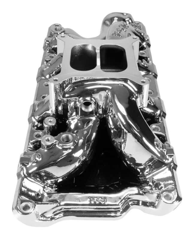 Edelbrock — Edelbrock Ford Small-Block 289-302-347 RPM Air-Gap Intake Manifold - Chrome Plasma Finish - view 3