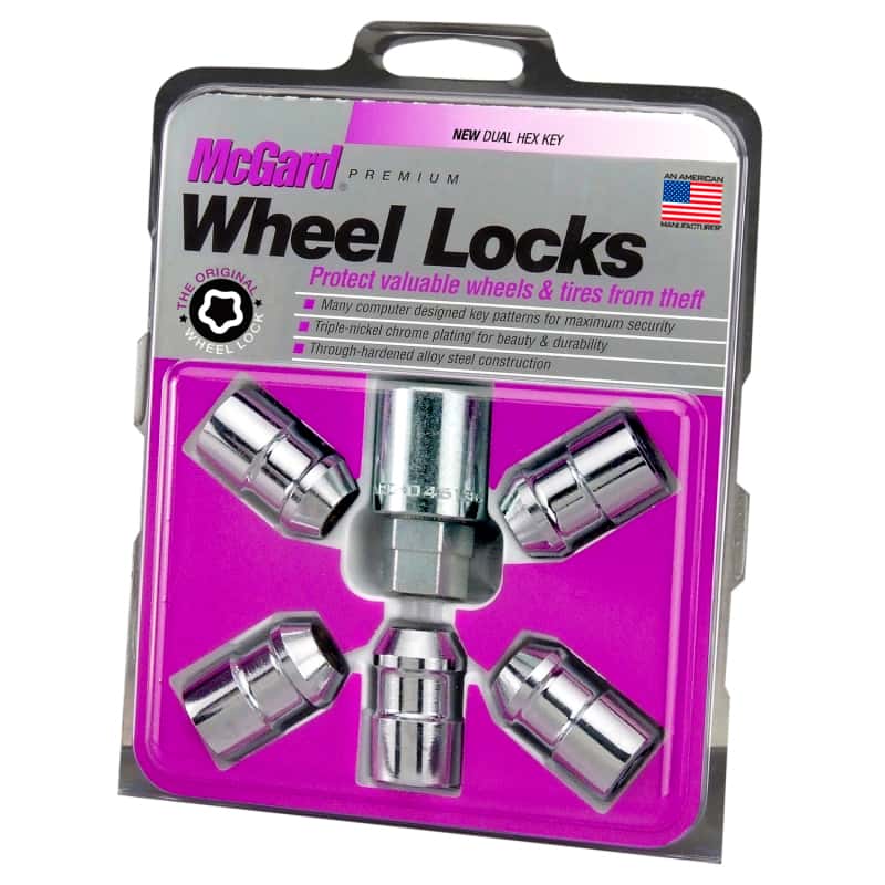 McGard — McGard Wheel Lock Nut Set - 5pk. (Cone Seat) 1/2-20 / 3/4 &13/16 Dual Hex / 1.46in. Length - Chrome - view 3