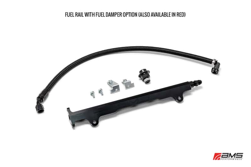 AMS — AMS Performance 08-15 Mitsubishi EVO X CNC Machined Aluminum Fuel Rail w/Pulsation Dampener - Black
EVO Fuel Rail - view 3