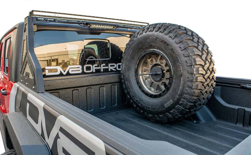 DV8 Offroad — DV8 Offroad 2019+ Jeep Gladiator Universal Stand Up In-Bed Tire Carrier - view 14