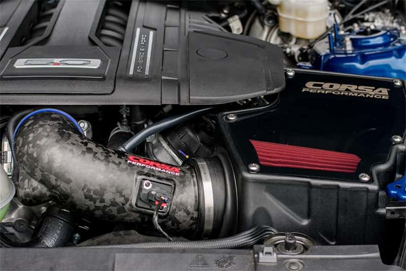 CORSA Performance — Corsa 2018-2023 Ford Mustang GT 5.0L V8 Forged Carbon Fiber Air Intake w/ DryTech 3D No Oil Filter
Air Intake - view 2