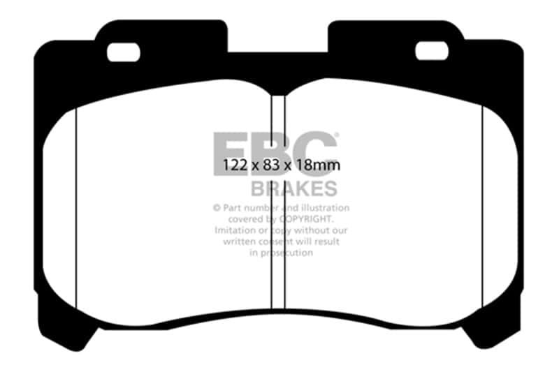 EBC — EBC 93-98 Toyota Supra 3.0 Twin Turbo Yellowstuff Front Brake Pads
Disc Brake Pad - view 1