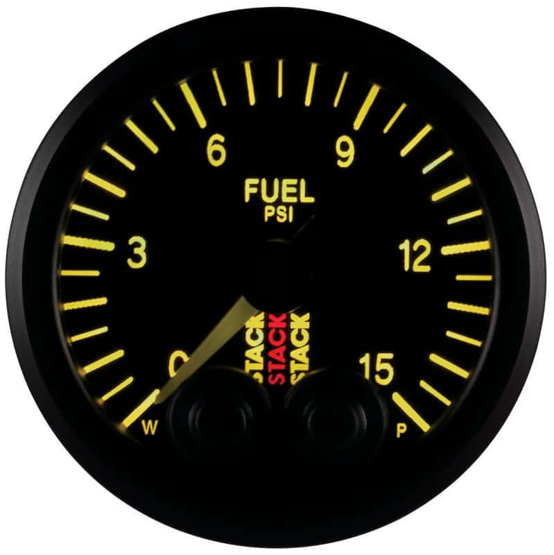 AutoMeter — Autometer Stack 52mm 0-15 PSI 1/8in NPTF Male Pro-Control Fuel Pressure Gauge - Black
Ga FuelP PC Bk 15psi - view 10