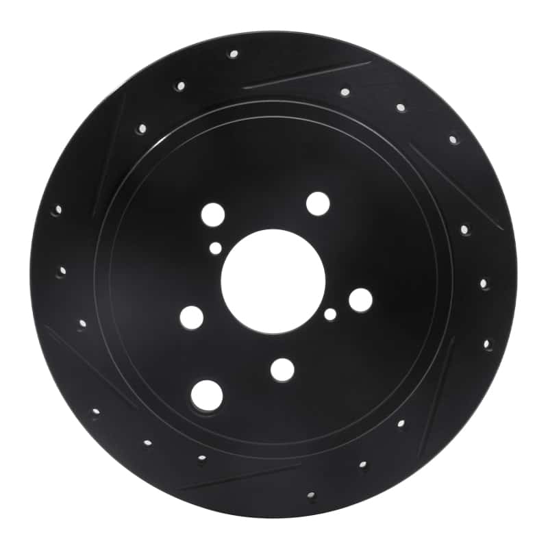 R1 Concepts — R1 10-25 Scion FR-S Rear Left Drilled & Slotted Black Brake Rotor
R1 Brake Rotor Drill - view 1