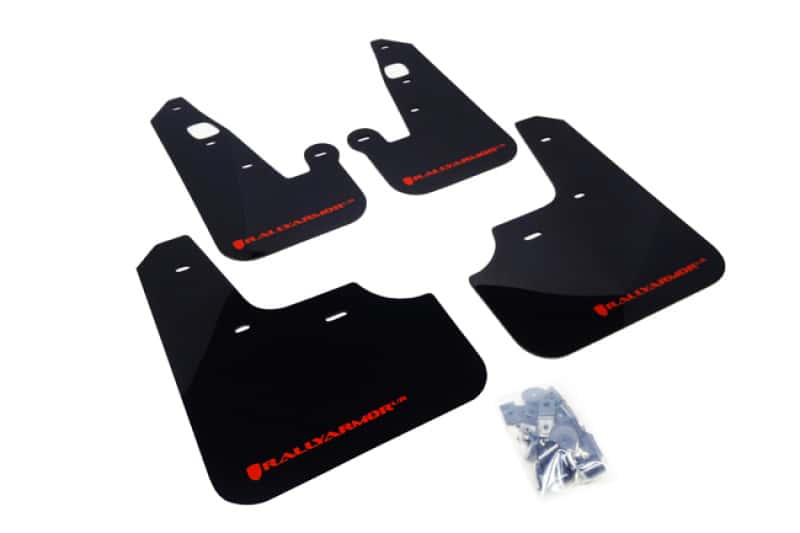 Rally Armor — Rally Armor 07-17 Mitsubishi Lancer Black UR Mud Flap w/ Red Logo
Mud Flap - view 1