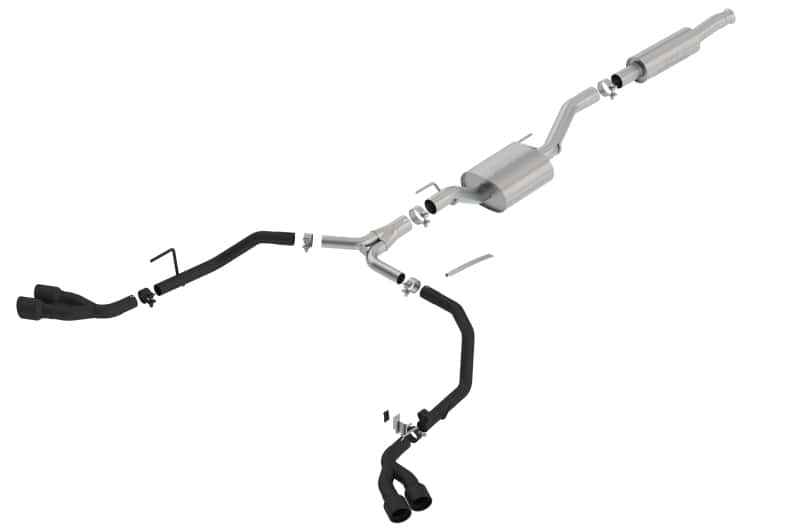 Borla — Borla 2020 Jeep Gladiator JT 3.6L V6 AT/MT AWD 2.75-2in S-Type Catback Ceramic Blk Tailpipe & Tips
Cat-Back System - view 1