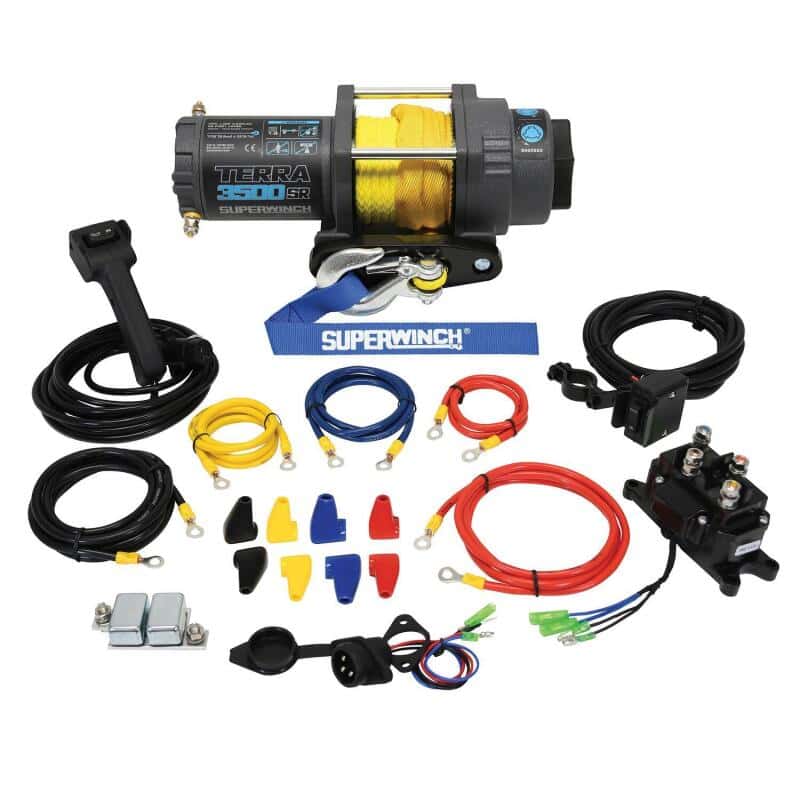 Superwinch — Superwinch 3500 LBS 12V DC 7/32in x 32ft Synthetic Rope Terra 3500SR Winch - Gray Wrinkle - view 16
