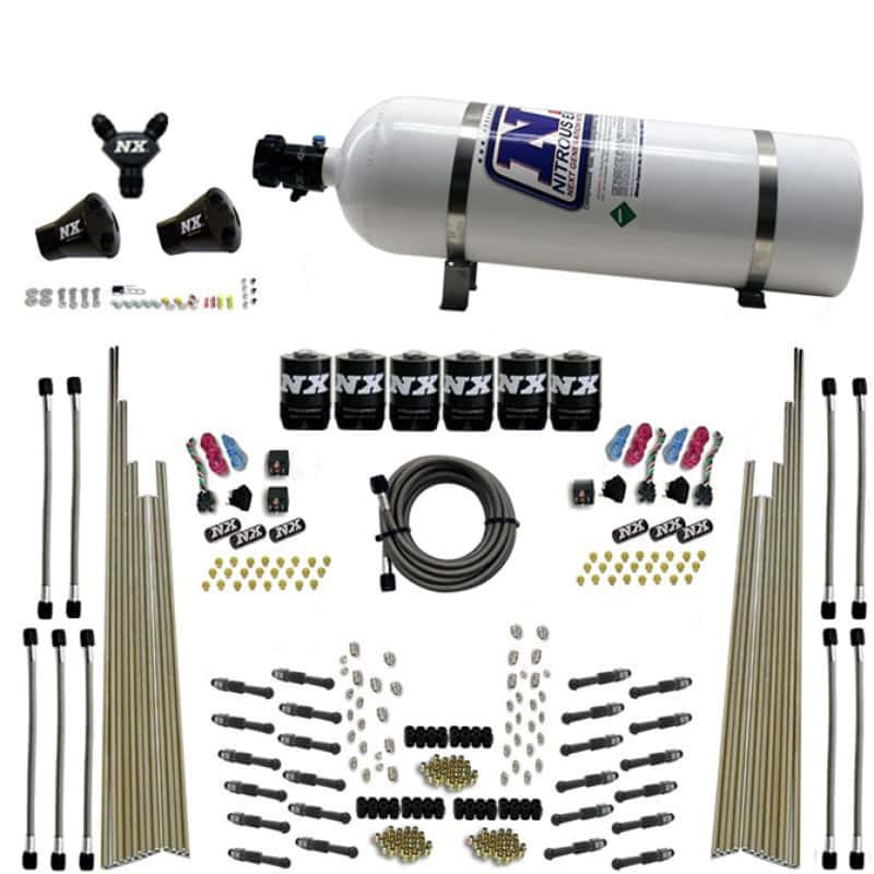 Nitrous Express — Nitrous Express 8 Cyl Dry Direct Port Three Stage 6 Solenoids Nitrous Kit (200-600HP) w/15lb Bottle
Injection System Kit
N2OSys - view 3