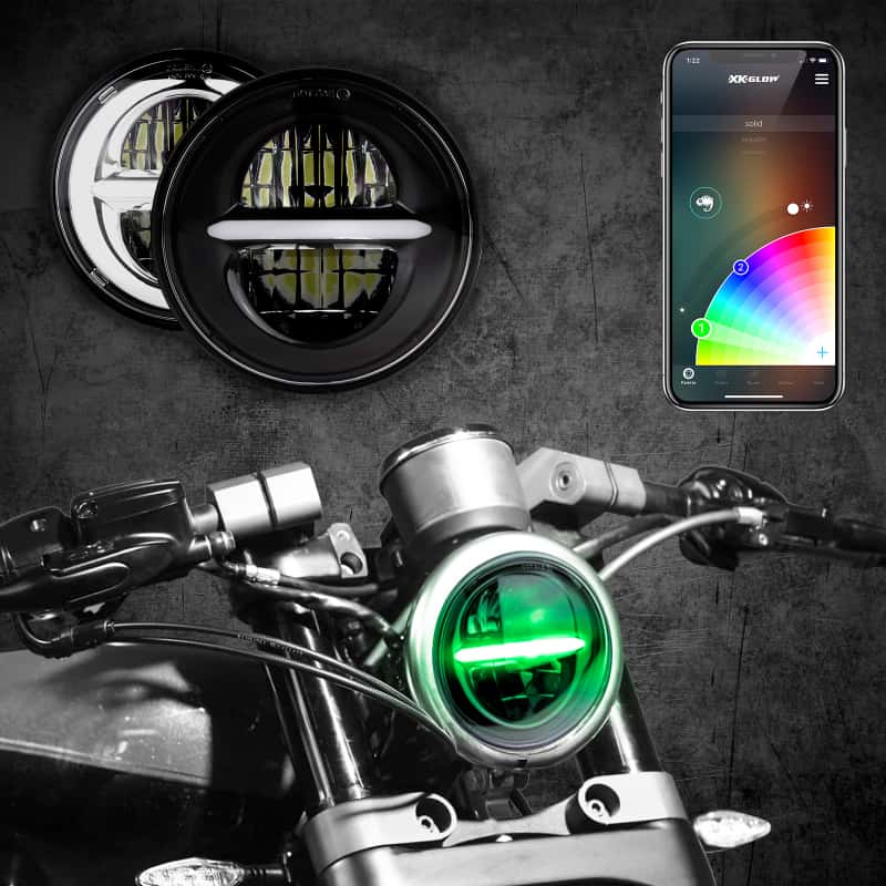 XKGLOW — XK Glow Black Bezel 5.75in XKchrome LED headlight - view 1