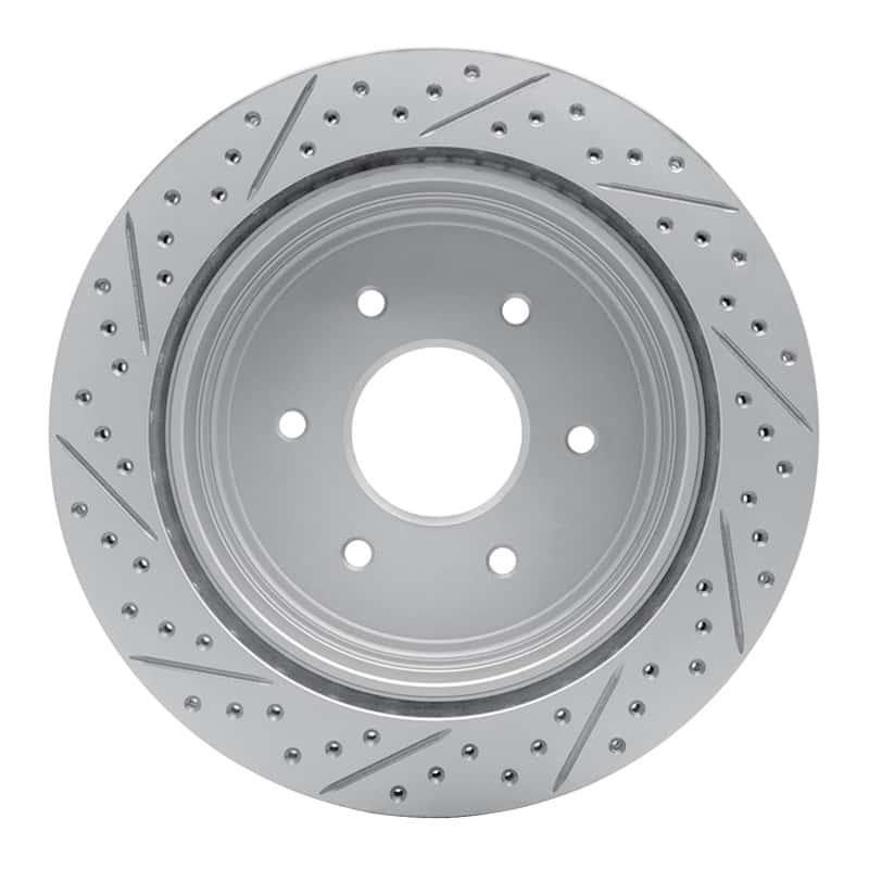 R1 Concepts — R1 17-24 Nissan Titan Rear Right Drilled & Slotted Geo-Carbon Rotor - view 5