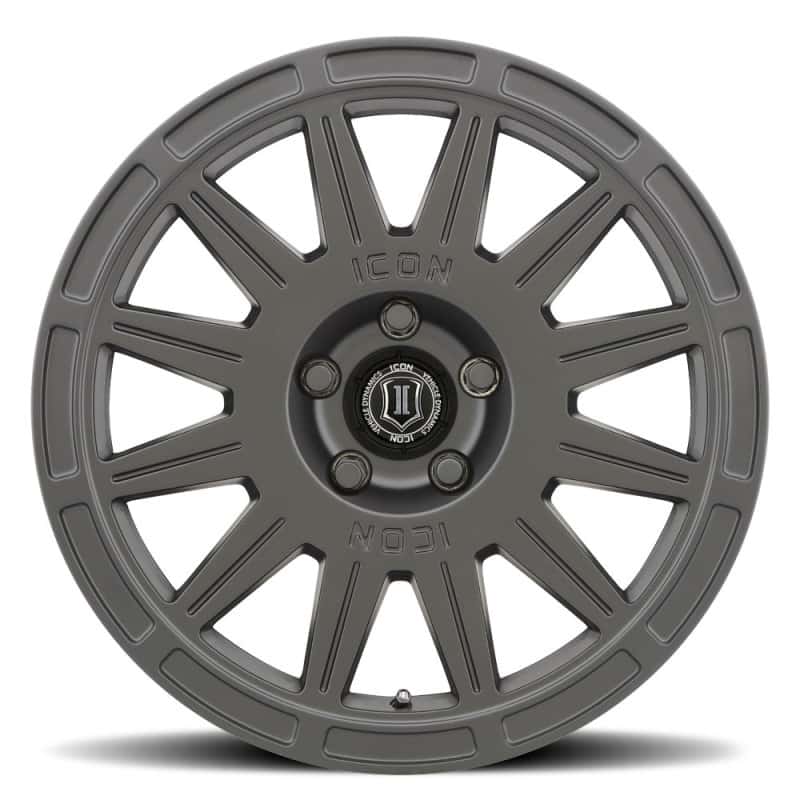 ICON — ICON Ricochet 17x8 5x4.5 38mm Offset 6in BS Satin Black Wheel
RICOCHET WHEEL - view 4