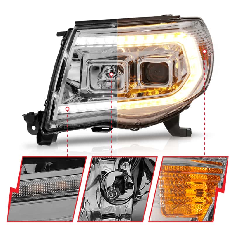 ANZO — ANZO 05-11 Toyota Tacoma Projector Headlights w/Light Bar Switchback Chrome Housing
Head Light Set
HdLtSet - view 9
