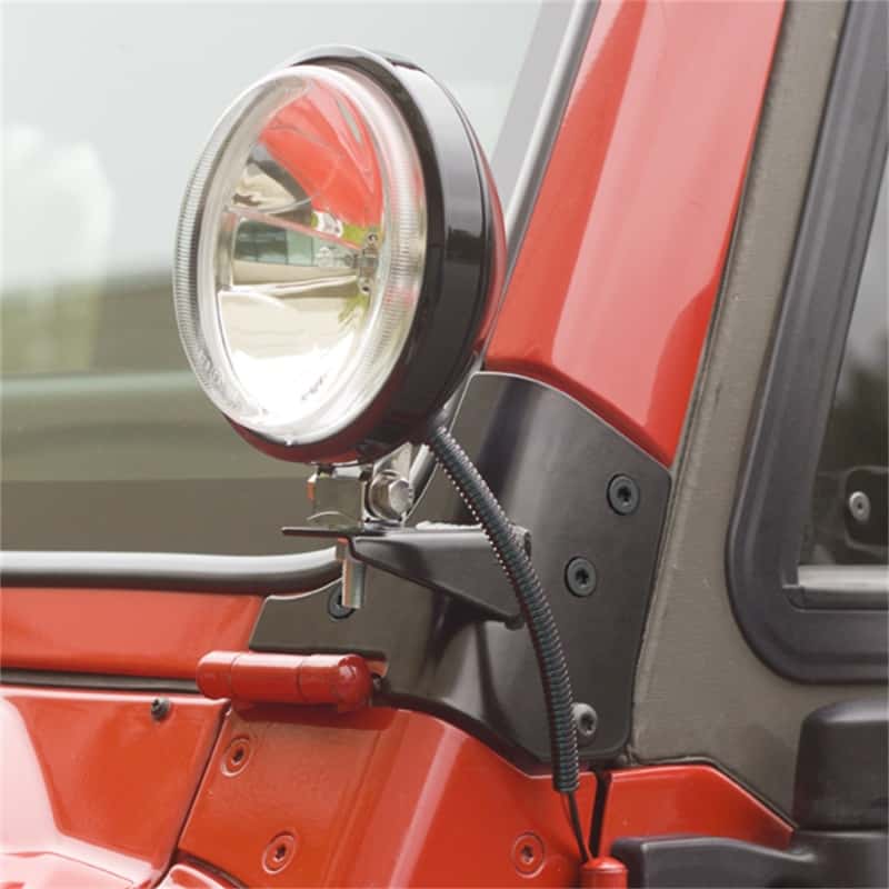 Rugged Ridge — Rugged Ridge 97-06 Jeep Wrangler TJ Windshield Hinge Light Brackets Black
WnshldHngLghtBrkt
OFFROAD_LIGHTING - view 4