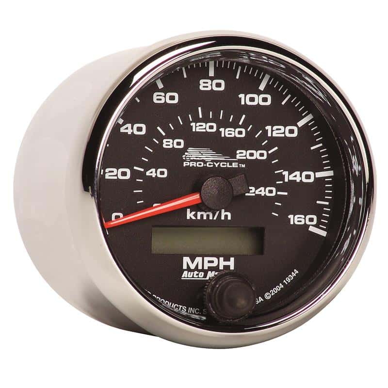 AutoMeter — Autometer Pro-Cycle Gauge Speedo 2 5/8in 160 Mph/260Kmh Elec Black
2.6" SPD 160 M BK PC - view 1