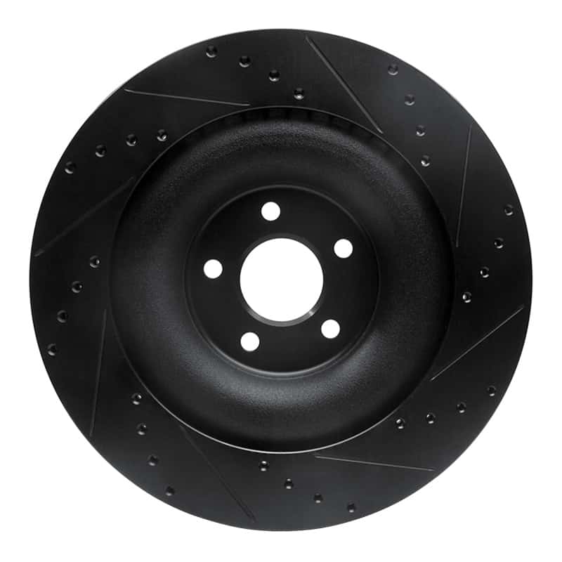 R1 Concepts — R1 10-24 Jaguar XFR Rear Left Drilled & Slotted Black Brake Rotor
R1 Brake Rotor Drill - view 5