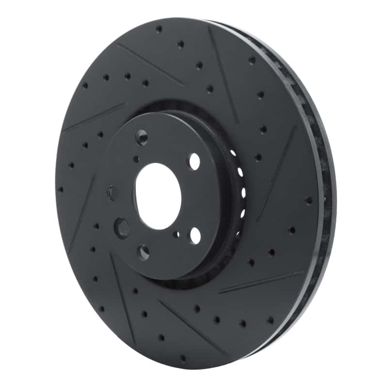 R1 Concepts — R1 06-20 Lexus IS350 Right Front Drilled & Slotted Black Brake Rotor - view 2