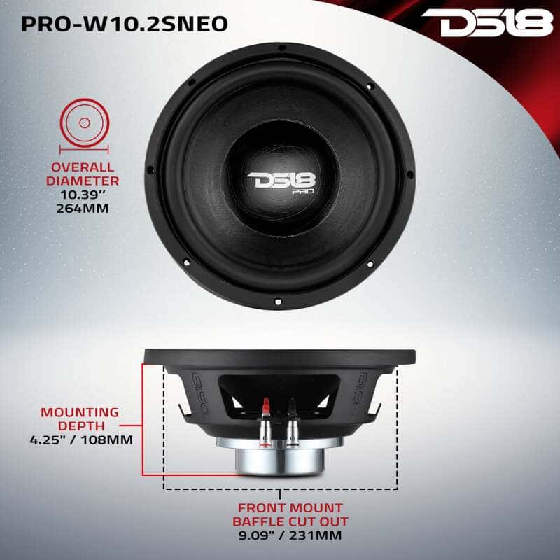 DS18 — DS18 10in 350 Watts RMS 4 ohm Neodymium Cone Woofer - view 2