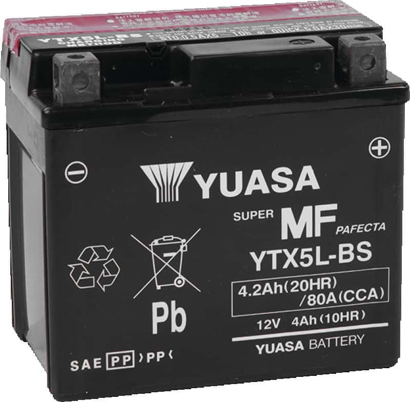 Yuasa Battery — Yuasa YTX5L-BS Maintenance Free AGM 12-Volt Battery w/Bottle - view 1