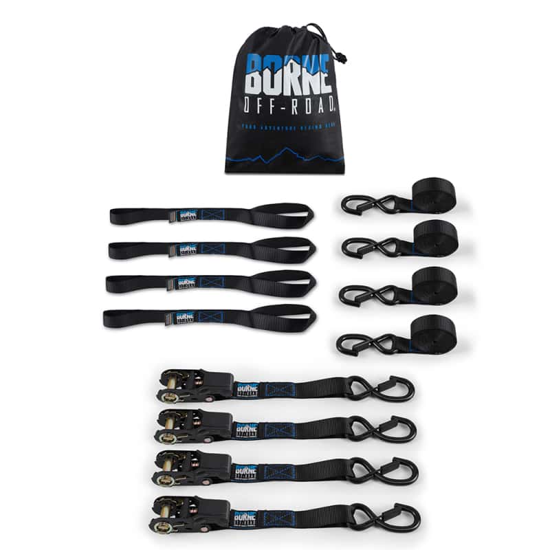 Borne Off-Road — Borne Off-Road Medium-Duty Ratchet Tie-Down Kit (4-Pack) Black - view 3