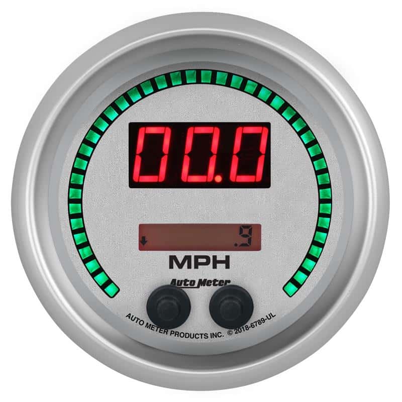 AutoMeter — Autometer 85.7mm Silver Switchable 260 MPH / 260 KM/H Speedometer Ultra-Lite Elite Digital Gauge - view 1