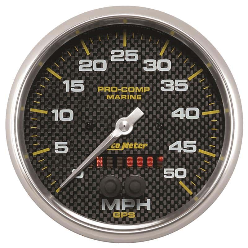 AutoMeter — Autometer Speedometer Gauge 5 inch 50MPH GPS Marine Carbon Fiber
5" SPD GPS 50 MCF - view 1