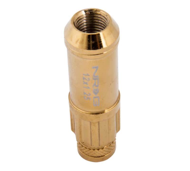 NRG — NRG 700 Series M12 X 1.25 Steel Lug Nut w/Dust Cap Cover Set 21 Pc w/Locks & Socket - Chrome Gold - view 4