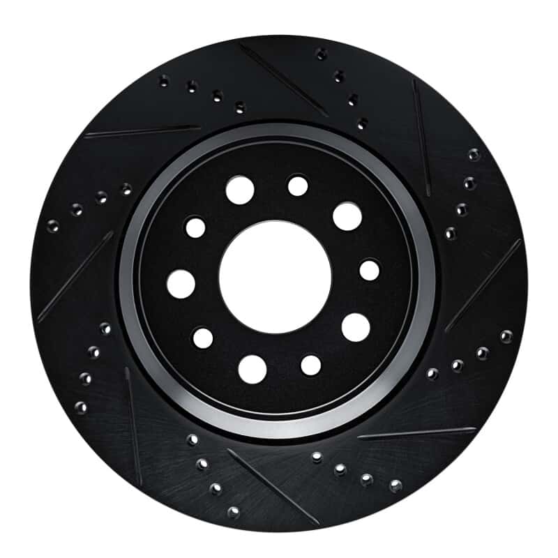 R1 Concepts — R1 14-16 Maserati Ghibli Rear Right Drilled & Slotted Black Brake Rotor
R1 Brake Rotor Drill - view 1